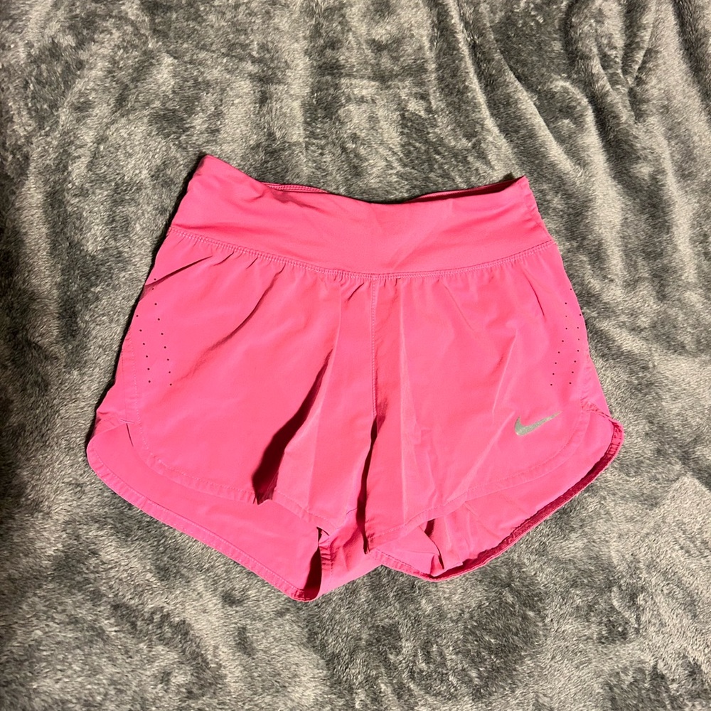 neon pink nike womens running shorts size small